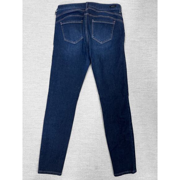 LIVERPOOL the Skinny Size 10 Button Zip Closure Midrise Dark Wash Blue Denim 10 - Picture 3 of 15